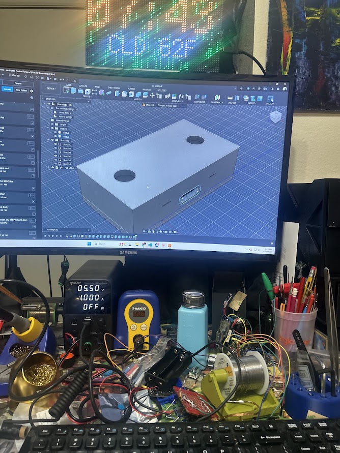 3D CAD design on the actual electronics workbench